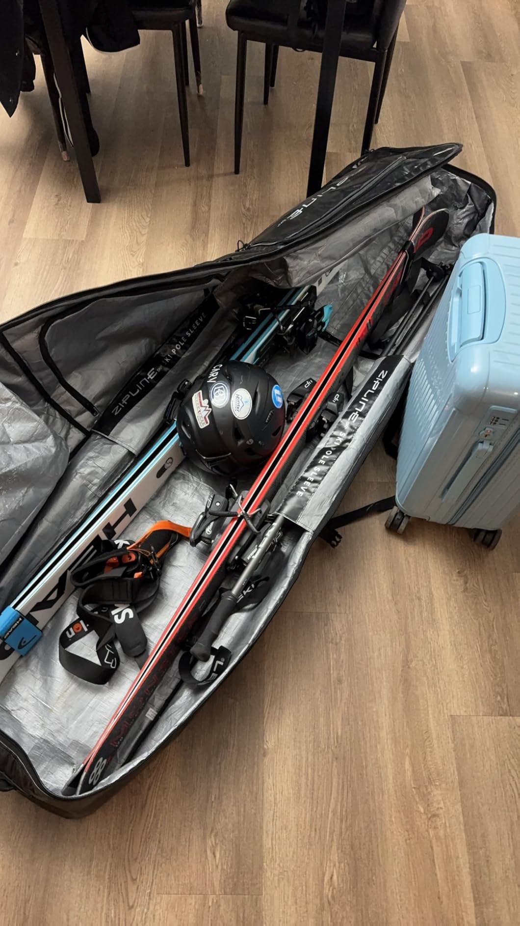 Zipline Ski Double Ski Bag with Wheels - Gear & Apparel Storage for Skiers - 180/200 cm Capacity - Durable & Waterproof - Proven Performance - 3 Yr Warranty - Ski & Snowboard Travel Bag customer photo 1