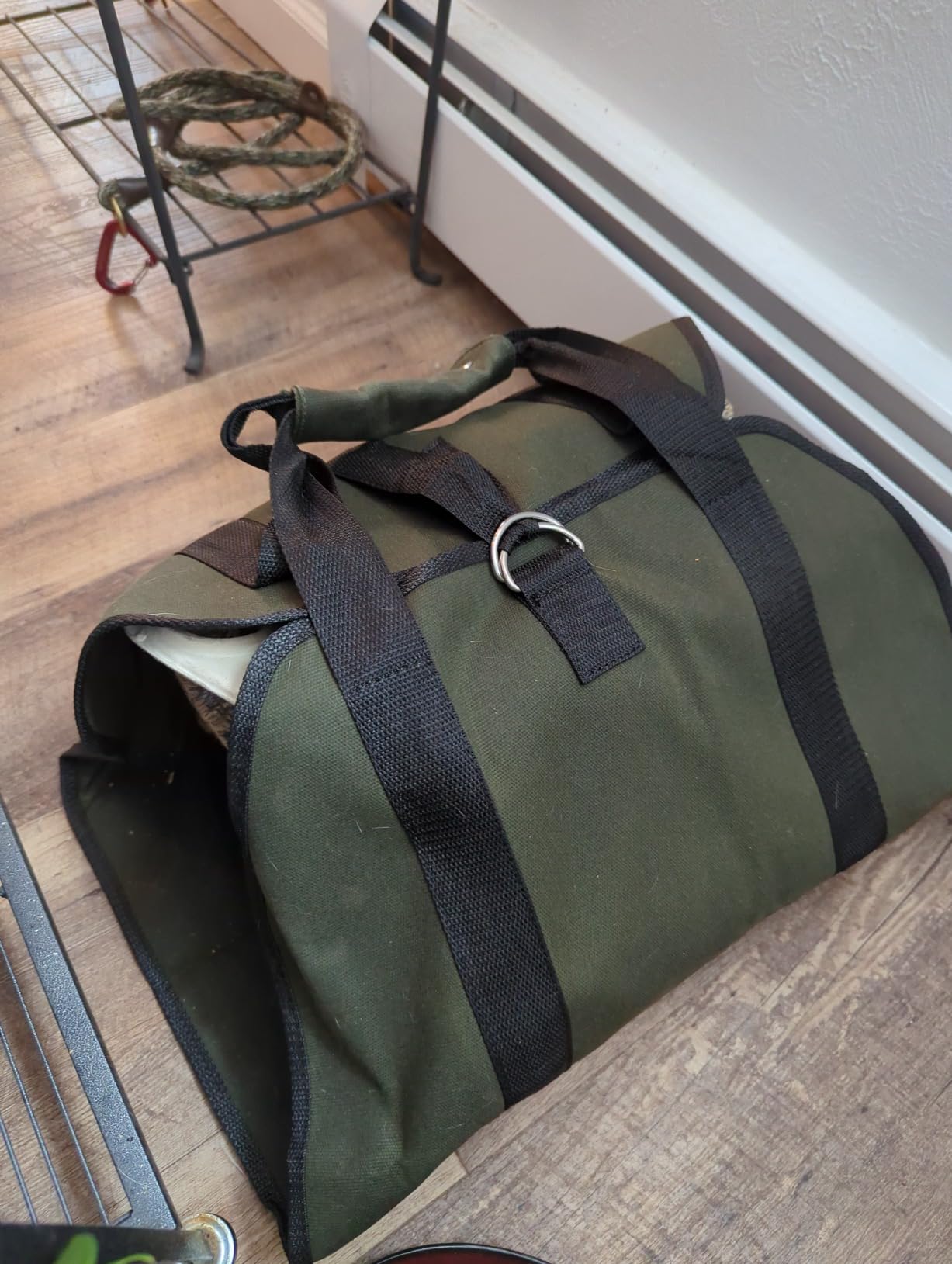 HRX Package Waxed Canvas Firewood Bag Carrier, Water Resistant Log Tote Wood Carrying Bag With Handles for Camping Trip Christmas Gift customer photo 1