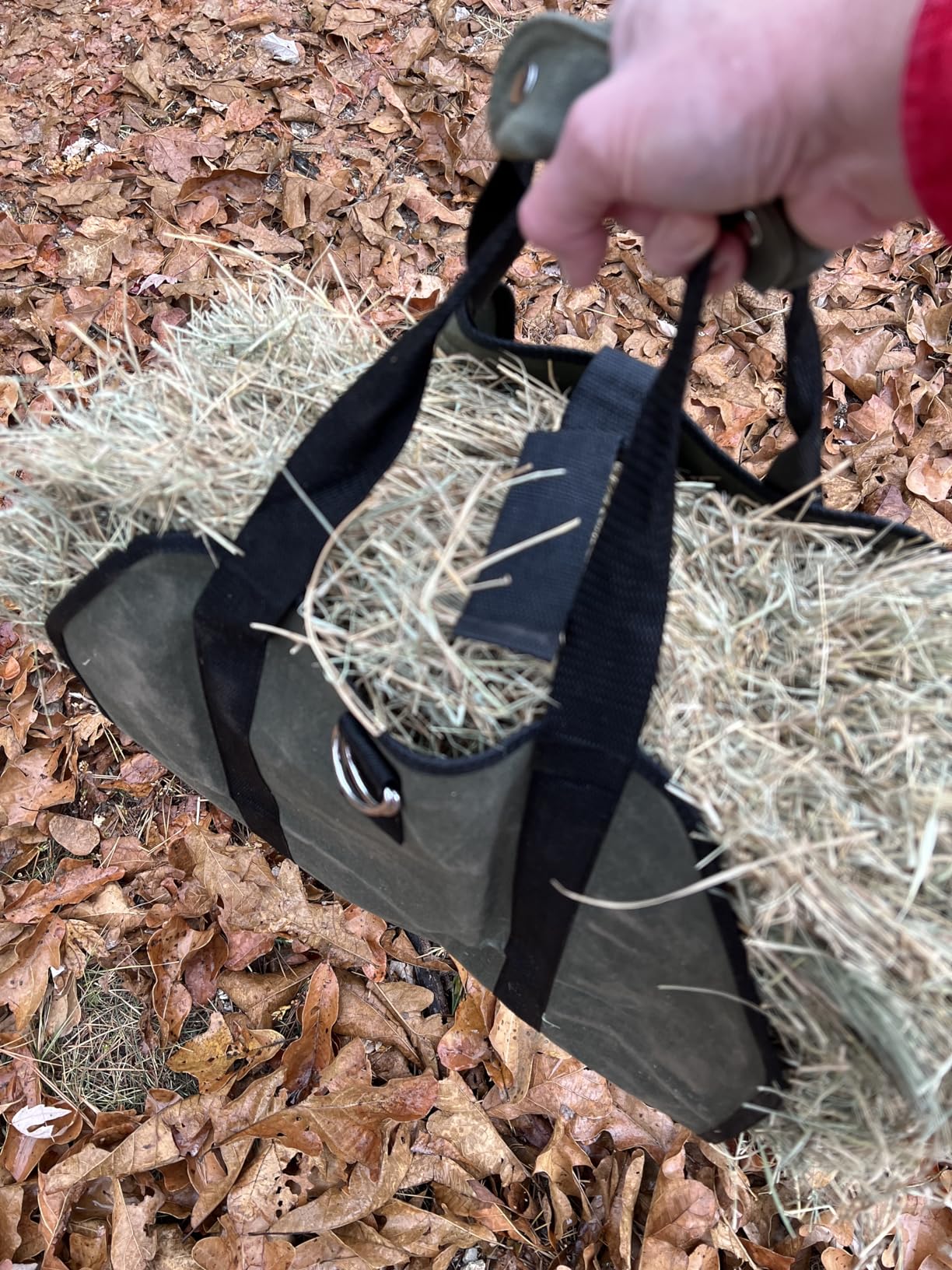 HRX Package Waxed Canvas Firewood Bag Carrier, Water Resistant Log Tote Wood Carrying Bag With Handles for Camping Trip Christmas Gift customer photo 2
