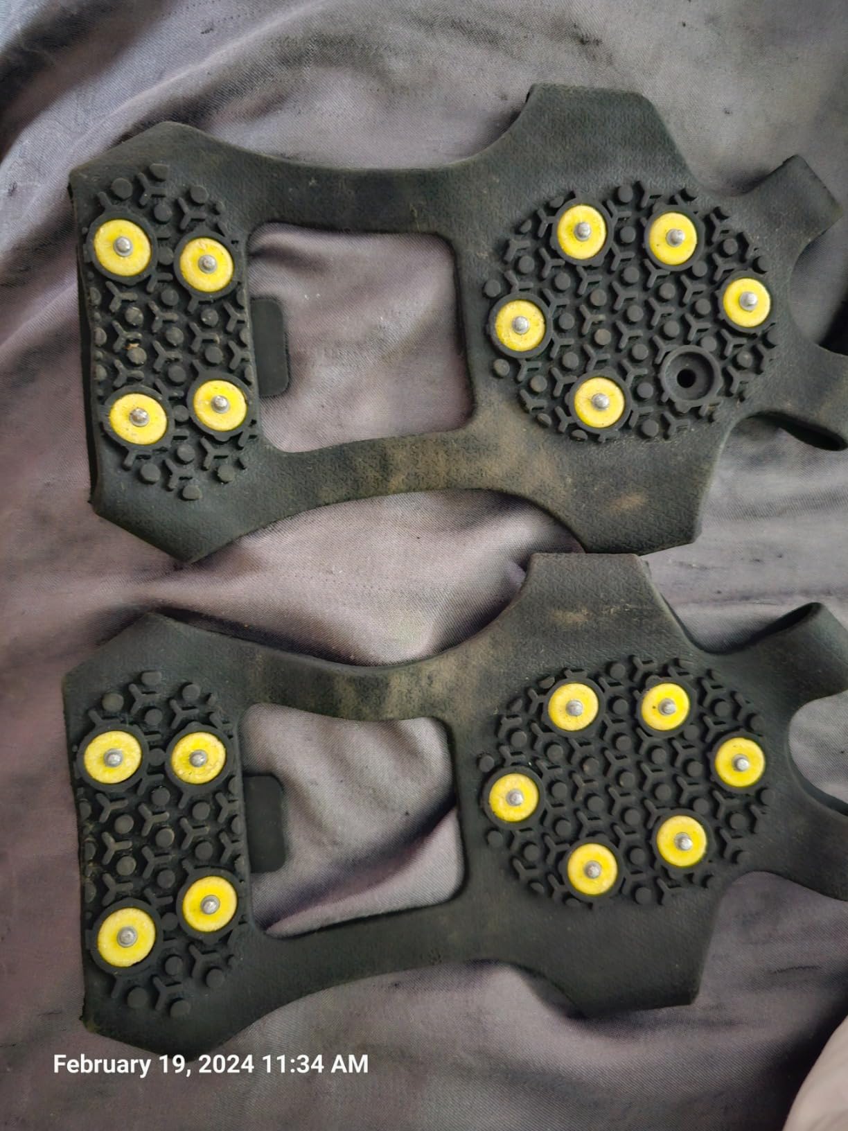 Ice Snow Cleats for Shoes Boots, Walk Traction Cleats Rubber Crampons Anti Slip 10-Stud Winter Ice Cleat Slip-on Stretch Footwear for Women Men Kids customer photo 2