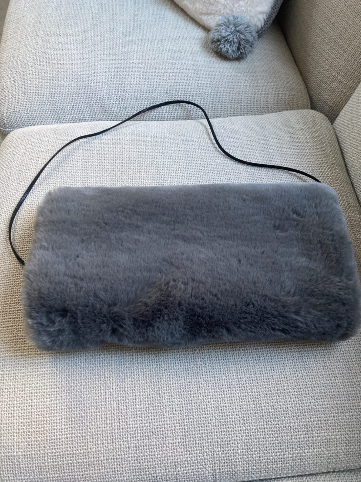 Faux Fur Hand Muffs for Women Winter Warm Arm and Hand Warmer with PU Leather Strap Include Pockets customer photo 2
