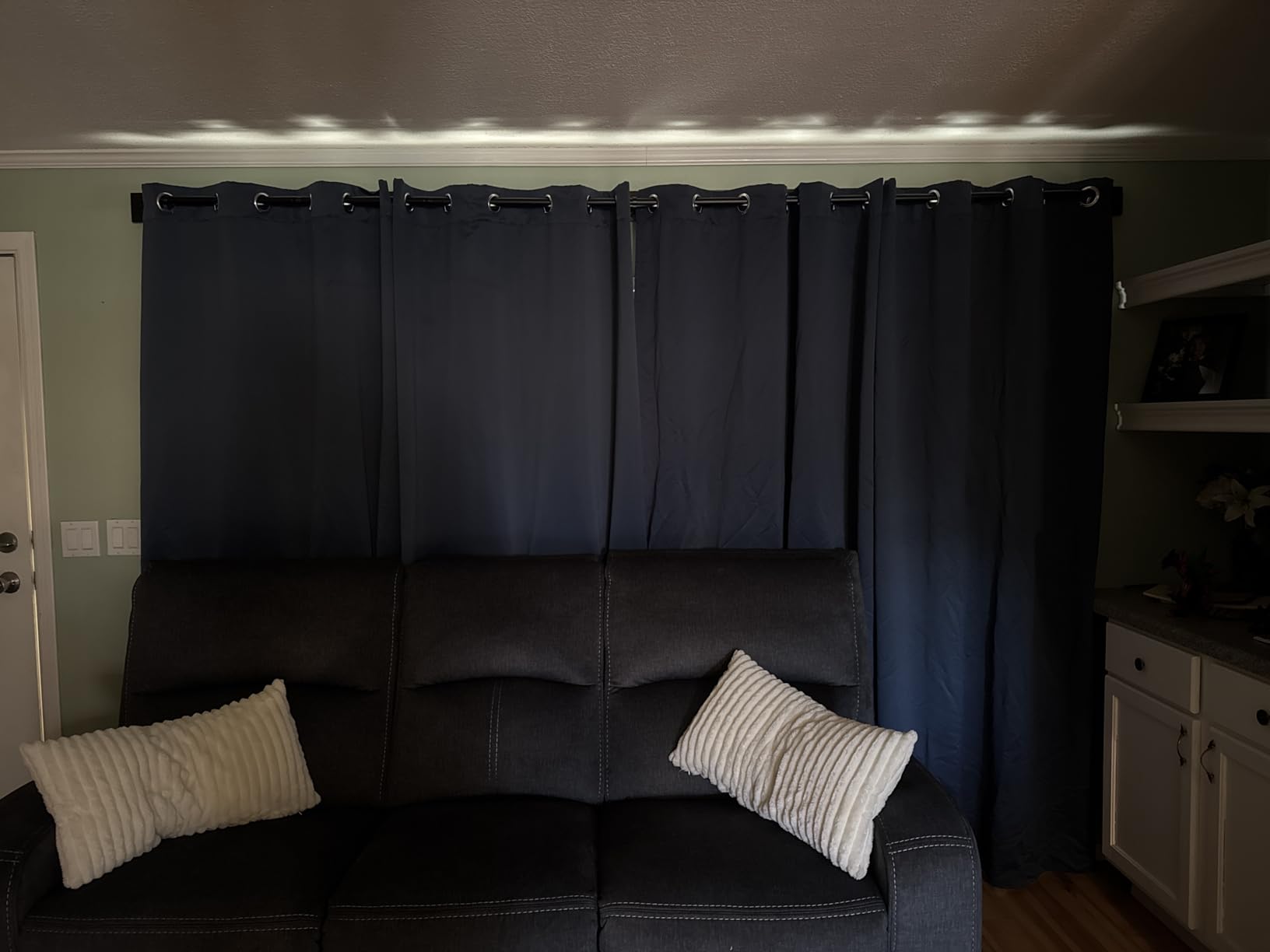 Deconovo 100% Blackout Curtains, Thermal Insulated Window Drapes, Noise Reducing Panels, Black Liner Grommet Drapes, Bedroom Nursery Home Office, Medium Grey, 52W x 63L, 2 Panels customer photo 1