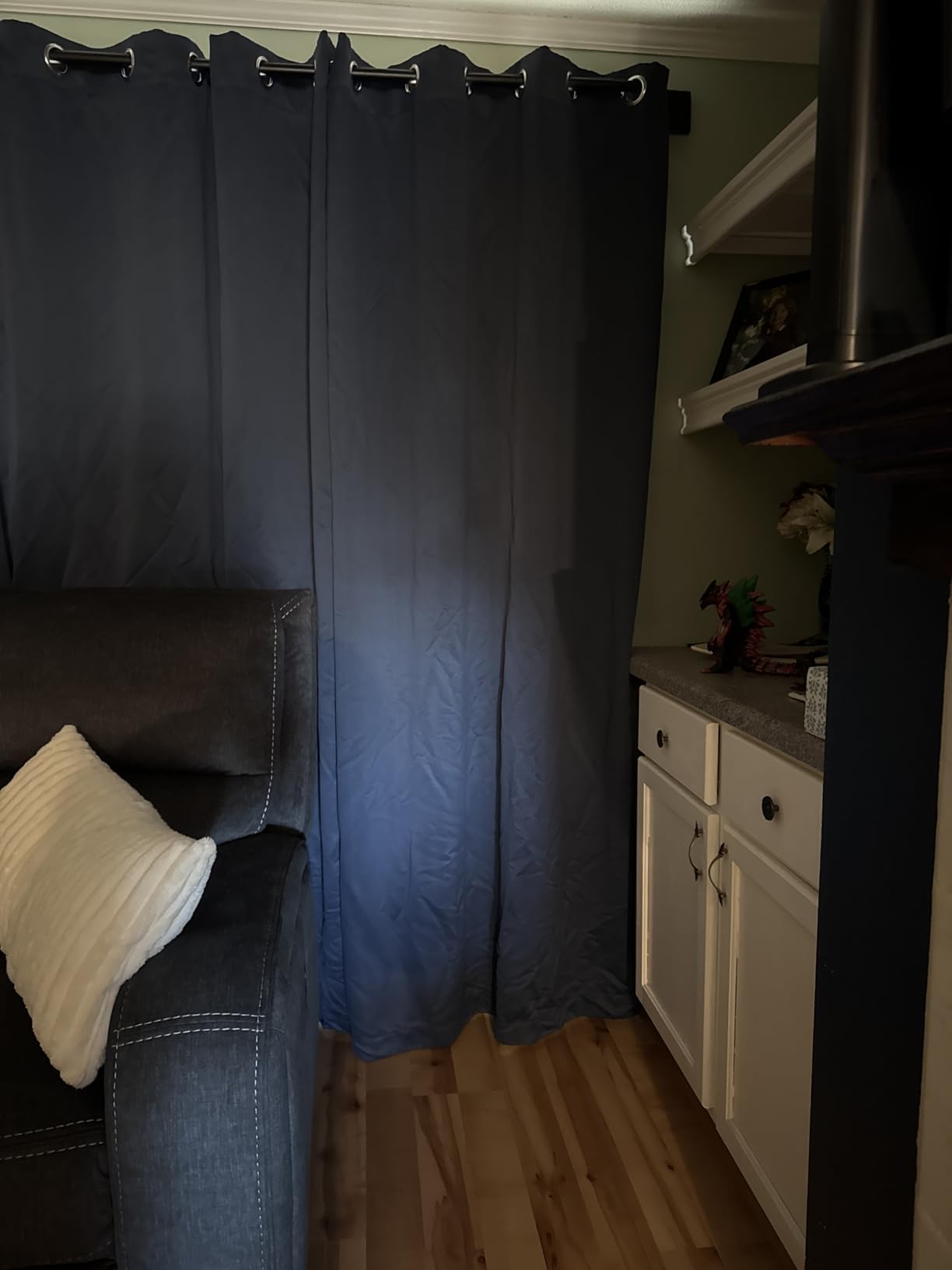 Deconovo 100% Blackout Curtains, Thermal Insulated Window Drapes, Noise Reducing Panels, Black Liner Grommet Drapes, Bedroom Nursery Home Office, Medium Grey, 52W x 63L, 2 Panels customer photo 2