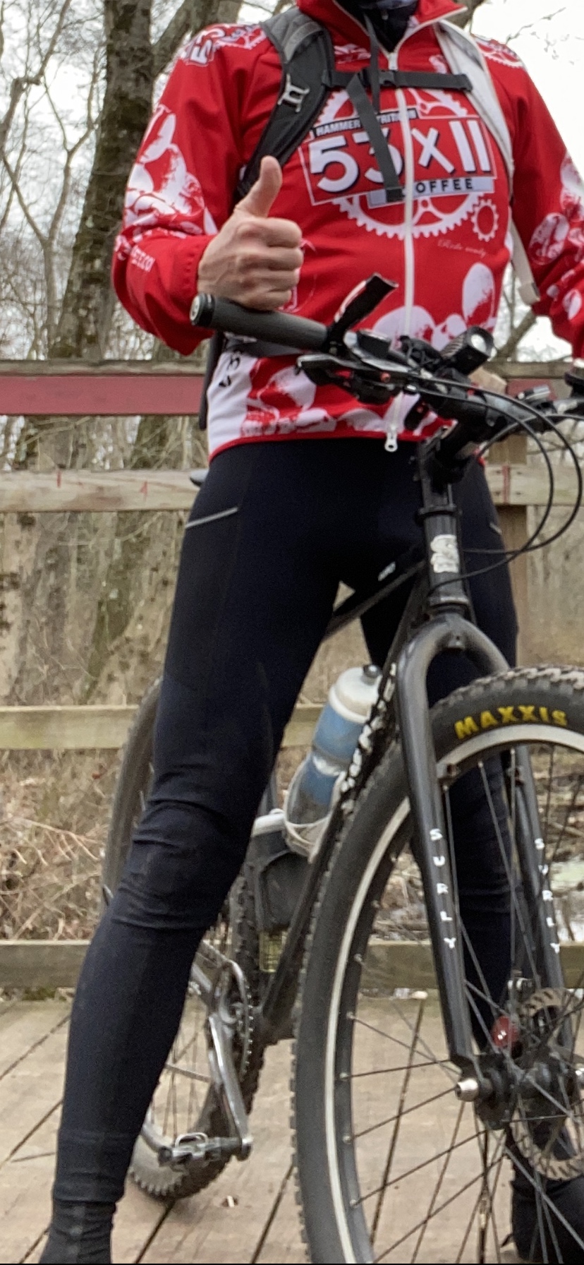Gravel Men Thermal Bib Tights Winter Cycling Bib Pants with Side Pockets customer photo 1