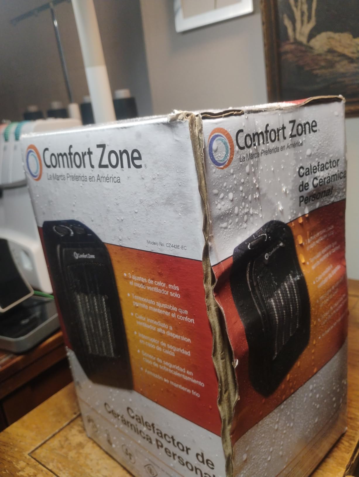 Comfort Zone CZ442E Personal Energy Save Ceramic Heater - 1500W Portable with Adjustable Thermostat, Tip-Over Switch & Overheat Protection, Black customer photo 2