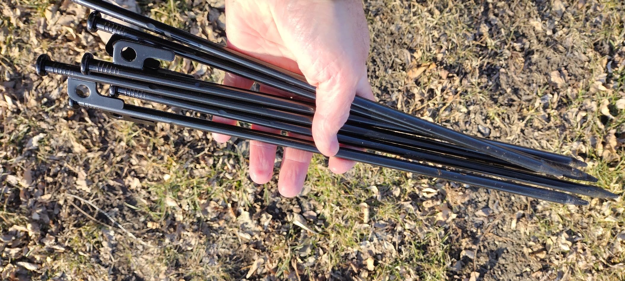 16 Inch Tent Stakes Heavy Duty, 10pcs Non-Rust Steel Tent Pegs Ground Stake Anchors Camping in Hard Rocky Ground, Beach Sand, Snow & Soft Terrain customer photo 2