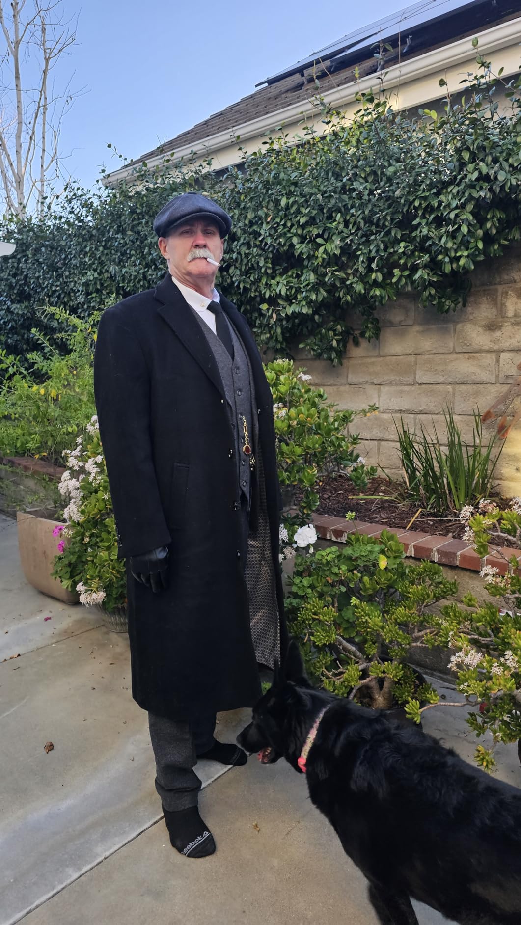 Mens Single Breasted Wool Cashmere Full Length Overcoat customer photo 2