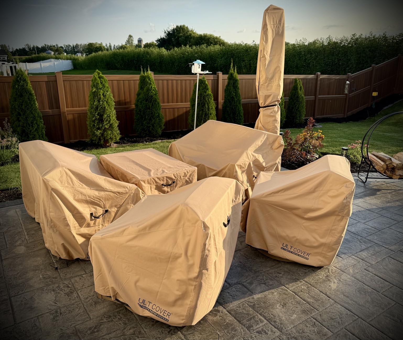 ULTCOVER Rectangular Gas Fire Pit Table Cover 44x28 inch Waterproof Heavy Duty Firepit Cover customer photo 2