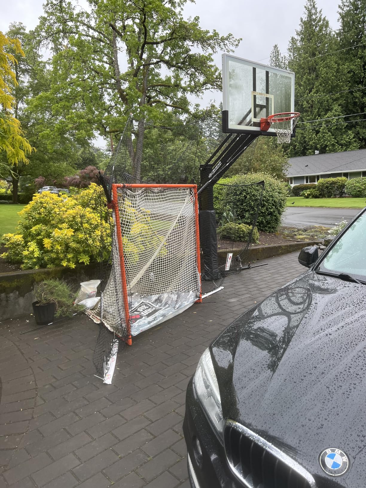 Shag Stop, Lacrosse Goal Backstop Net for Backyard - Durable Lacrosse Backstop Net System with ~3-Foot Extended Coverage - Ice Hockey Backstop Netting - Lax Training Equipment with Mounting Brackets customer photo 1