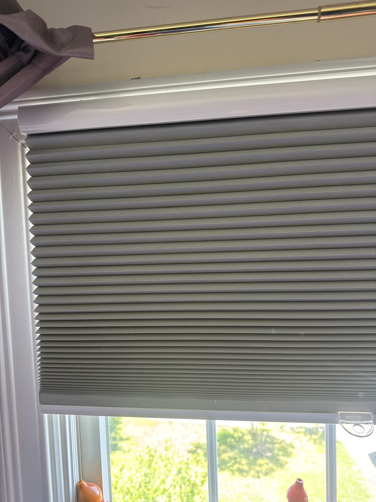 Changshade Cordless Cellular Shades, Blackout Honeycomb Shades for Windows, Pull Down Pleated Blinds, Easy to Install for Indoor Windows and French Doors, 35