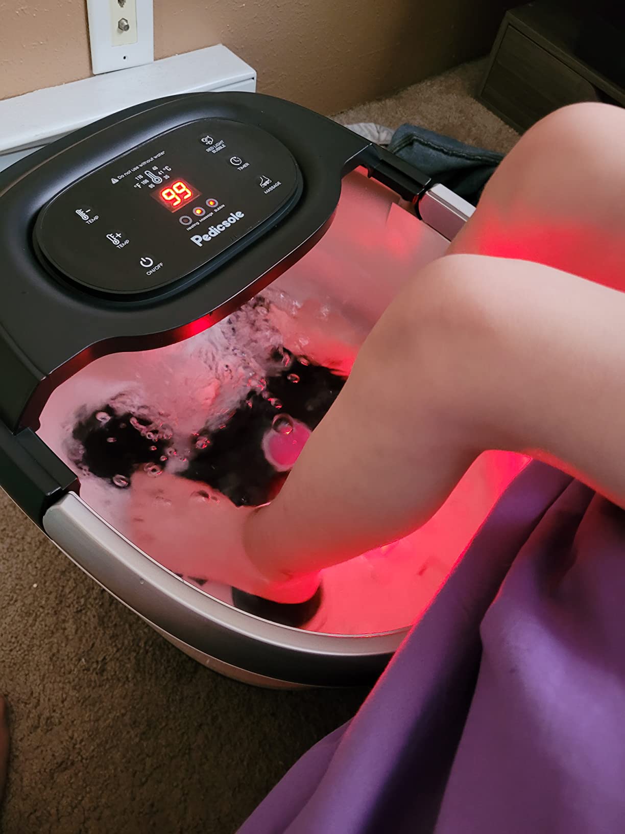Luxury All in One Foot Spa - Motorized and Heated Massager - Enjoy The Same Foot Spa at Home Heat, Bubble Jets, Pedicure Stone, Motorized Massage Roller to Relieve Feet Stress customer photo 1