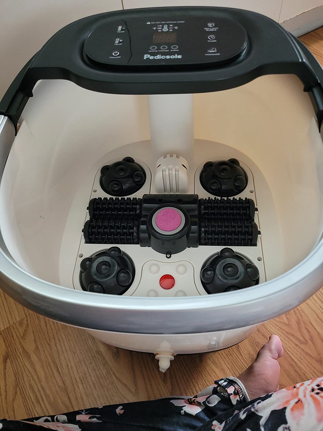 Luxury All in One Foot Spa - Motorized and Heated Massager - Enjoy The Same Foot Spa at Home Heat, Bubble Jets, Pedicure Stone, Motorized Massage Roller to Relieve Feet Stress customer photo 2