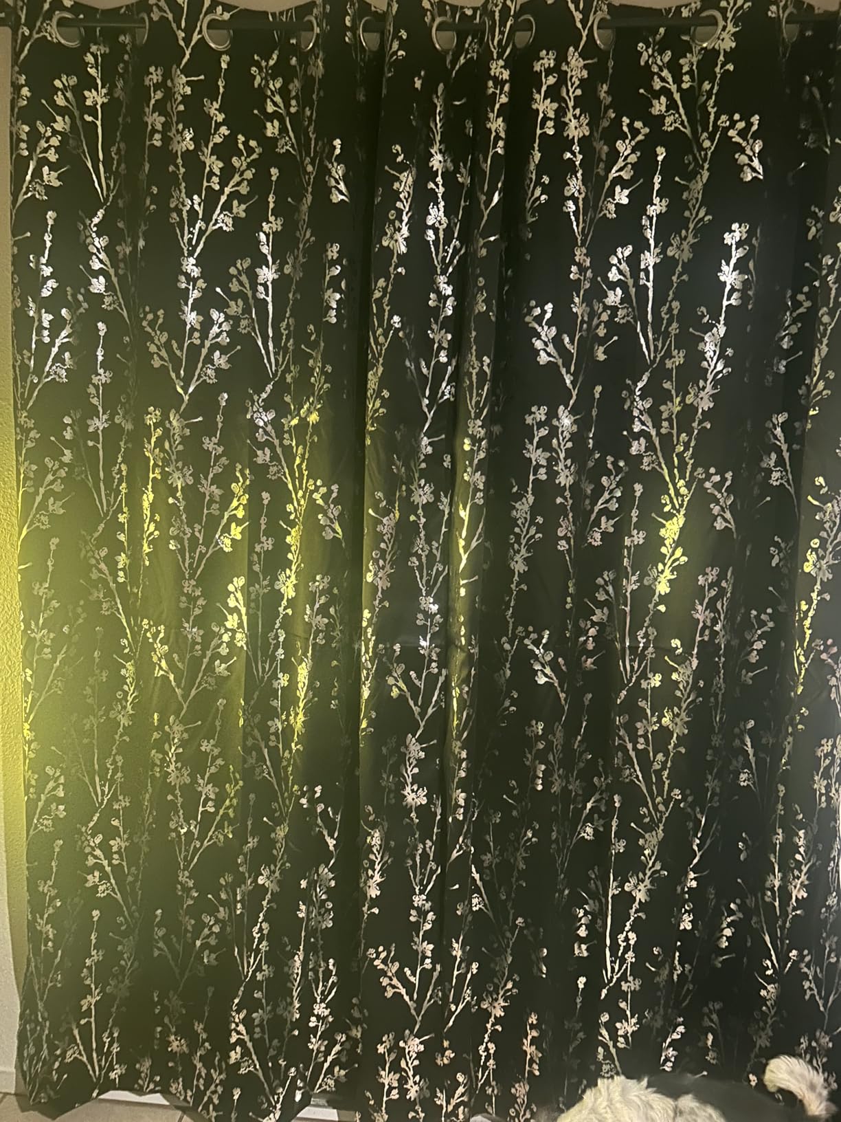 NICETOWN Grey Blackout Striped Pattern Curtains for Living Room 84 inch Long 2 Panels Set, Noise Reducing Thermal Insulated Wave Line Foil Print Bedroom Drapes for Patio Sliding Glass Door (52 x 84) customer photo 2