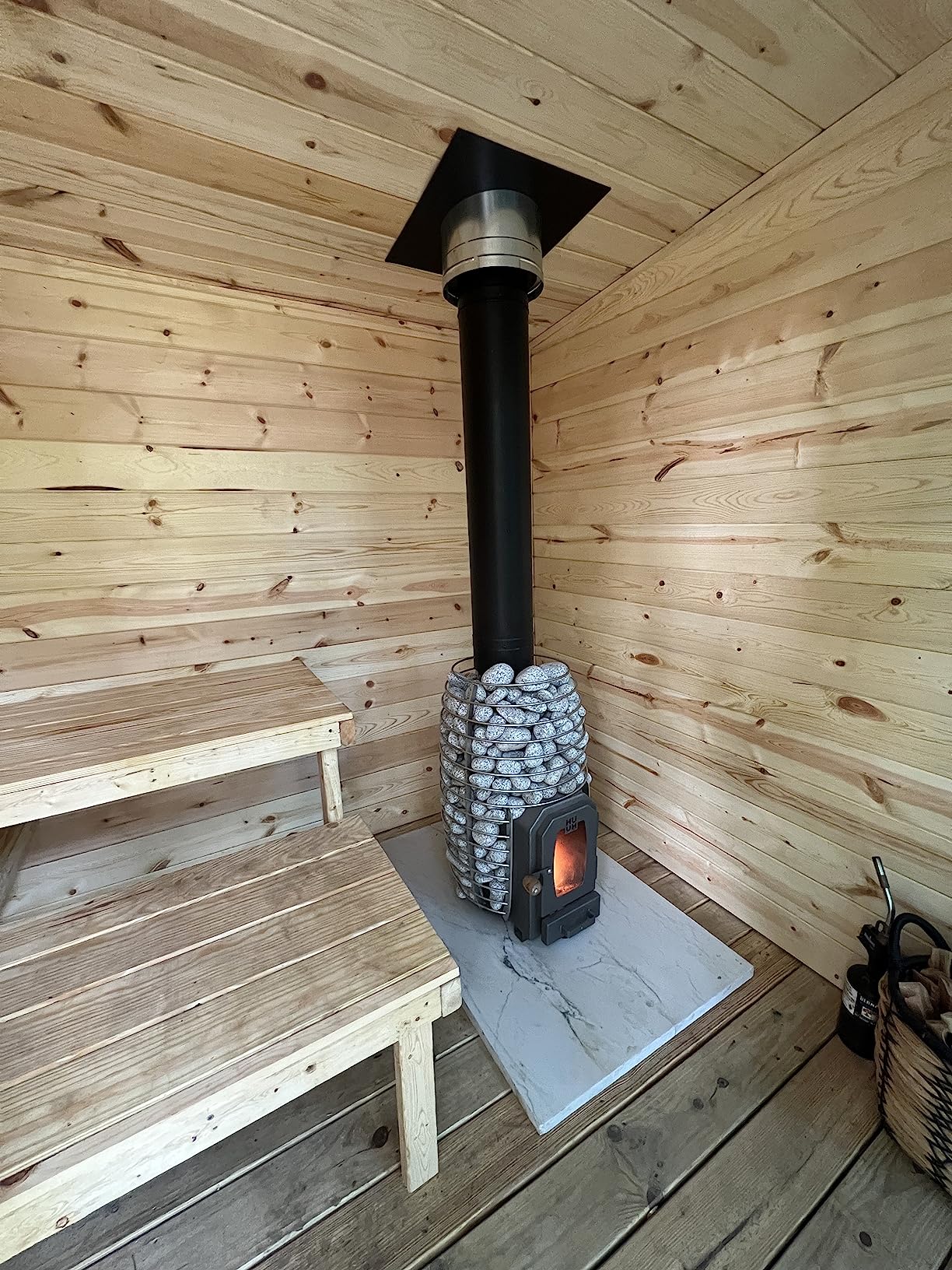 HUUM Hive Wood 13 kW Sauna Stove, 198 pounds of Rounded Olivine Stones Included (for saunas Between 210-460 cu ft.) customer photo 1