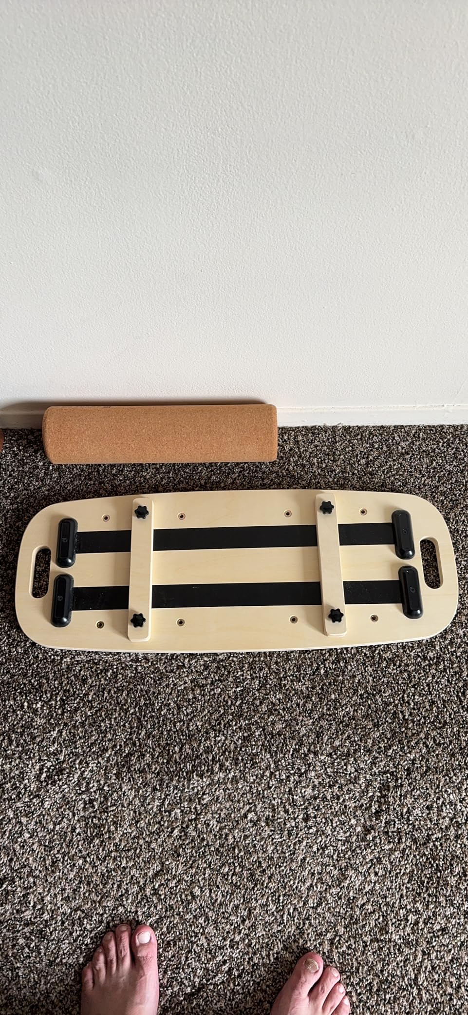 Balance Board Trainer, Wooden Balance Board with Adjustable Stoppers -3 Different Distance Options-Balance Exercise Equipment for Fitness Work customer photo 2