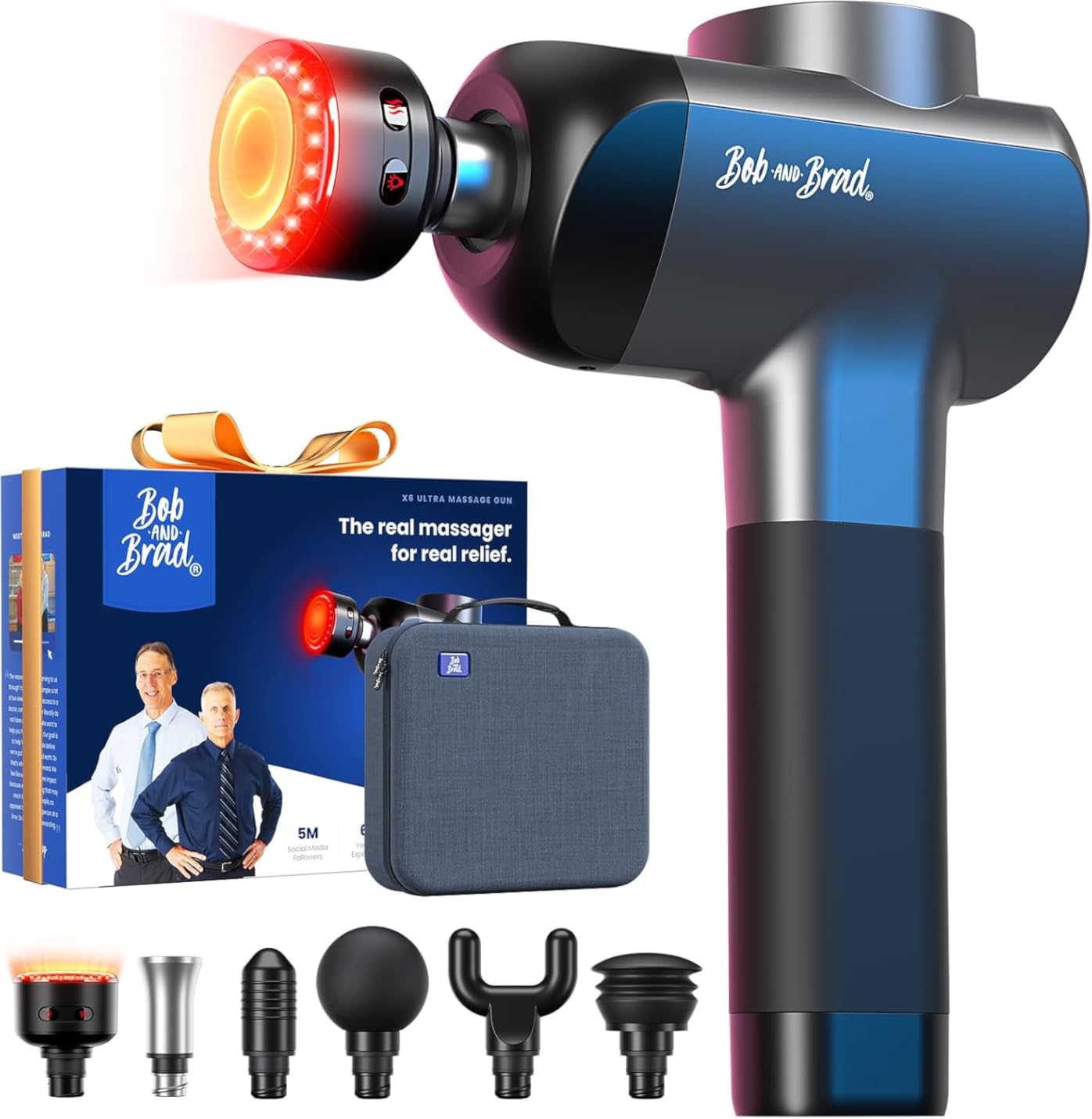 BOB AND BRAD X6 Pro Massage Gun Deep Tissue Percussion with Metal Head Therapy, Professional Muscle Massage Gun for Athletes, Electric Massager Gun for Pain Relief,Christmas Gift for Men Women Dad Mom customer photo 1