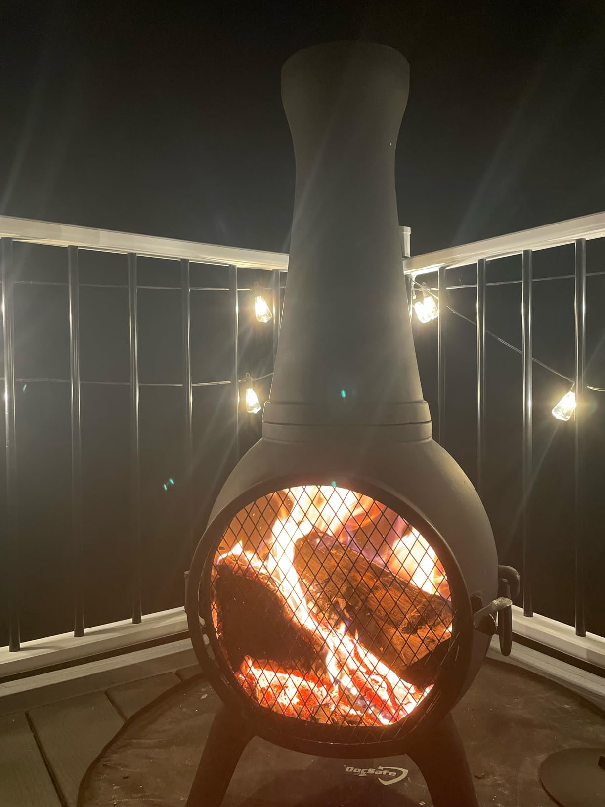The Blue Rooster Prairie Fire Chiminea Outdoor Fireplace - Wood Burning Cast Aluminum Deck or Patio Firepit 44 Inch Tall customer photo 2