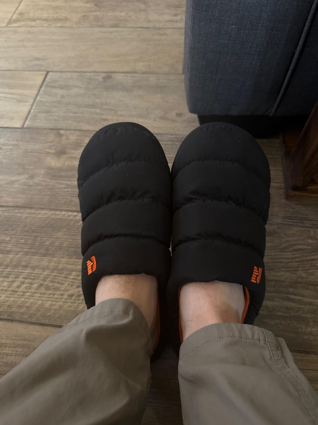 RockDove Mens Campground Puffer Slippers Memory Foam Cozy Indoor Outdoor House Shoes customer photo 2