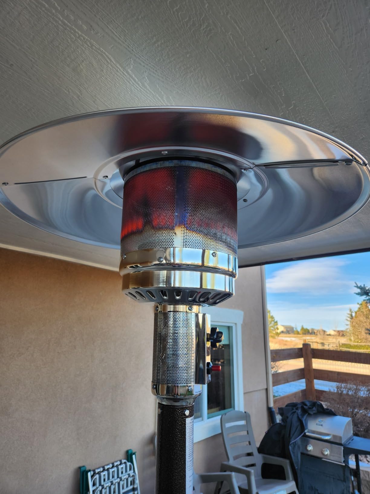 Giantex 50,000 BTU Propane Patio Heater for Outdoor Use, Heat Lamp With Wheels, Trip-over Protection & CSA Certified for Commercial and Household, Grey customer photo 1