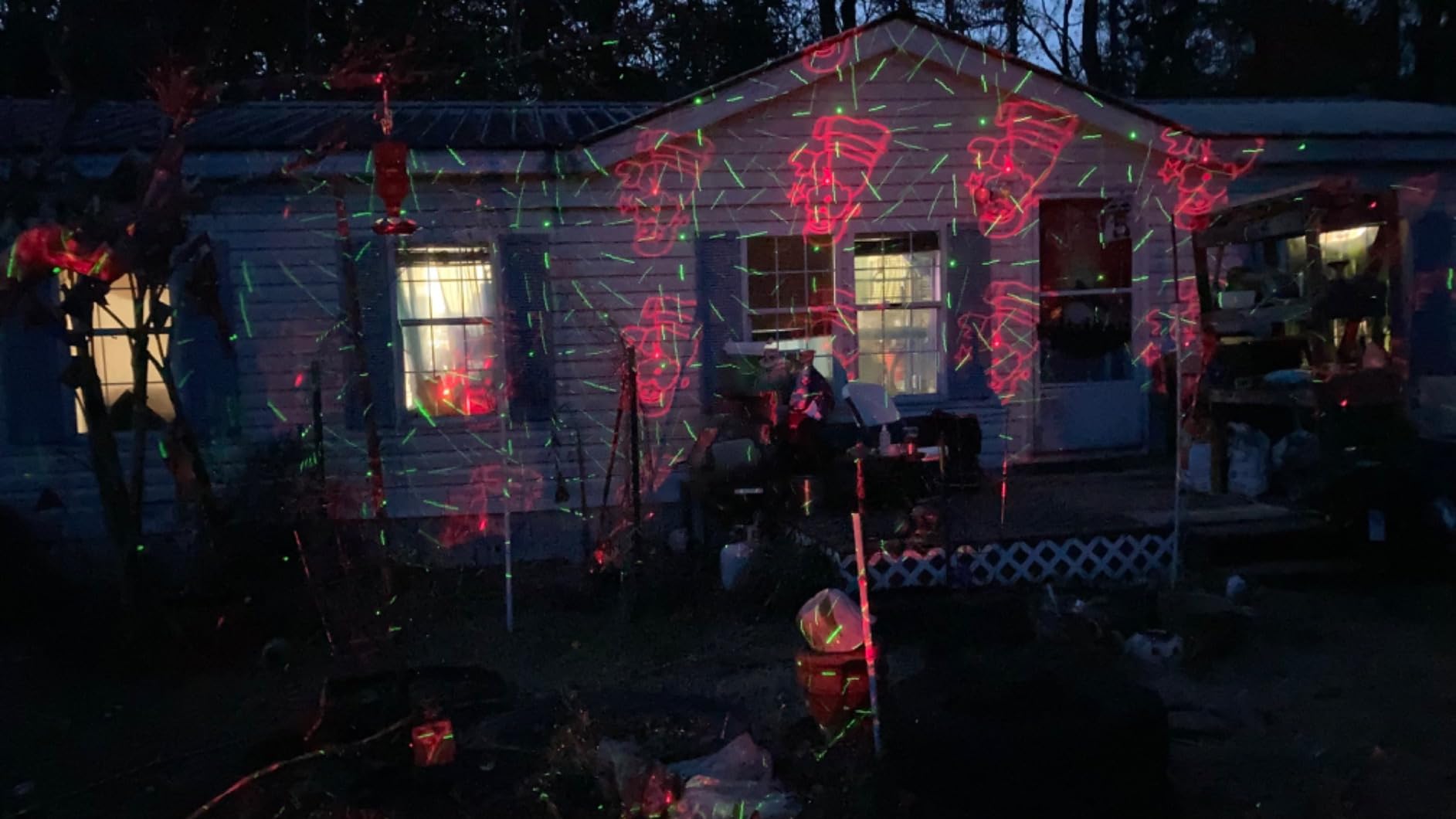 Laser Christmas Projector Lights Outdoor: Waterproof Outdoor Christmas Decorations Laser Light, Projection Christmas Lights for Outside with 5 Patterns, Xmas Spotlight for Yard Garden Holiday Party customer photo 2