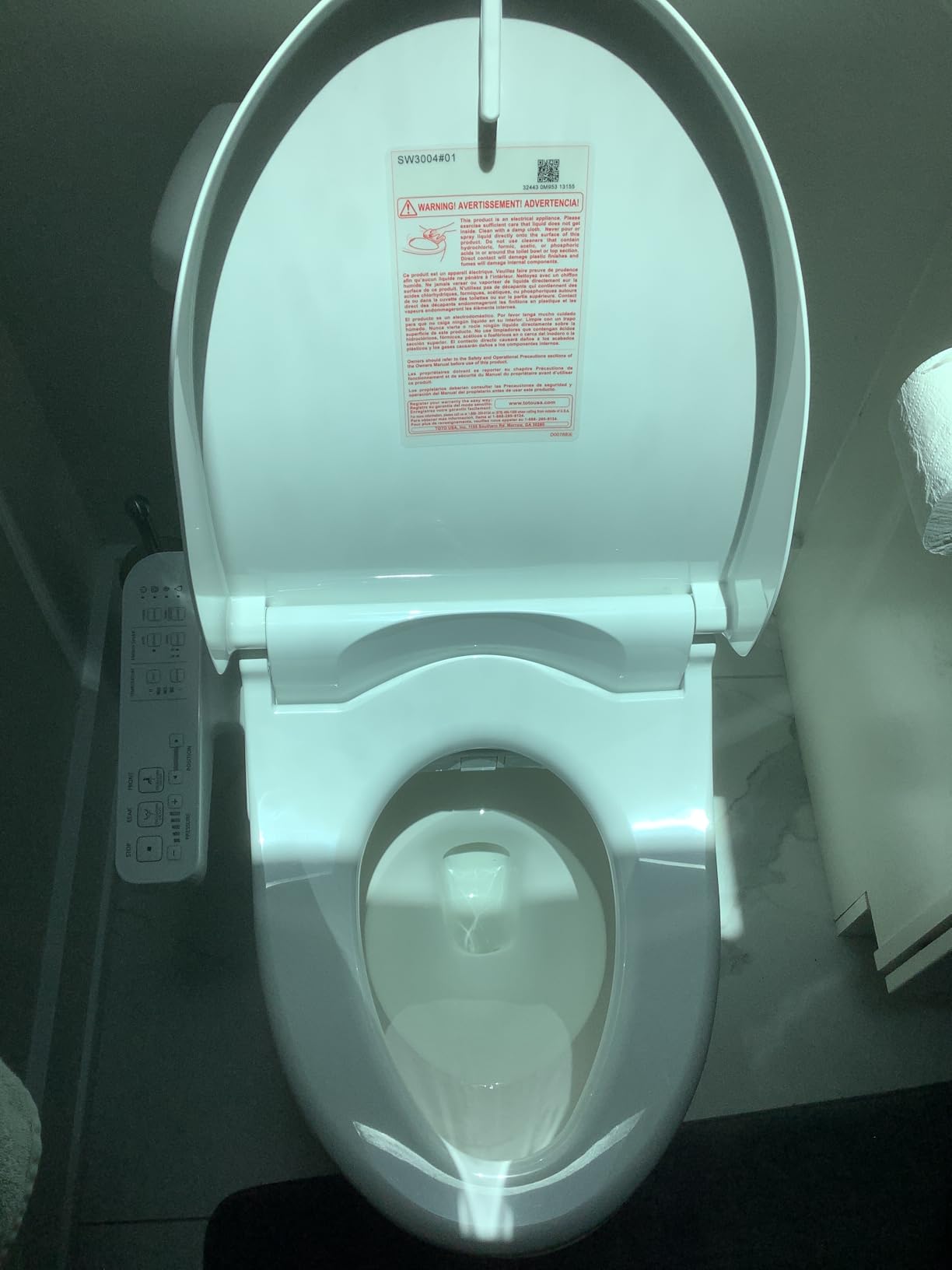 TOTO® WASHLET® A2 Electronic Bidet Toilet Seat with Heated Seat and SoftClose® Lid, Elongated, Cotton White - SW3004#01 customer photo 2