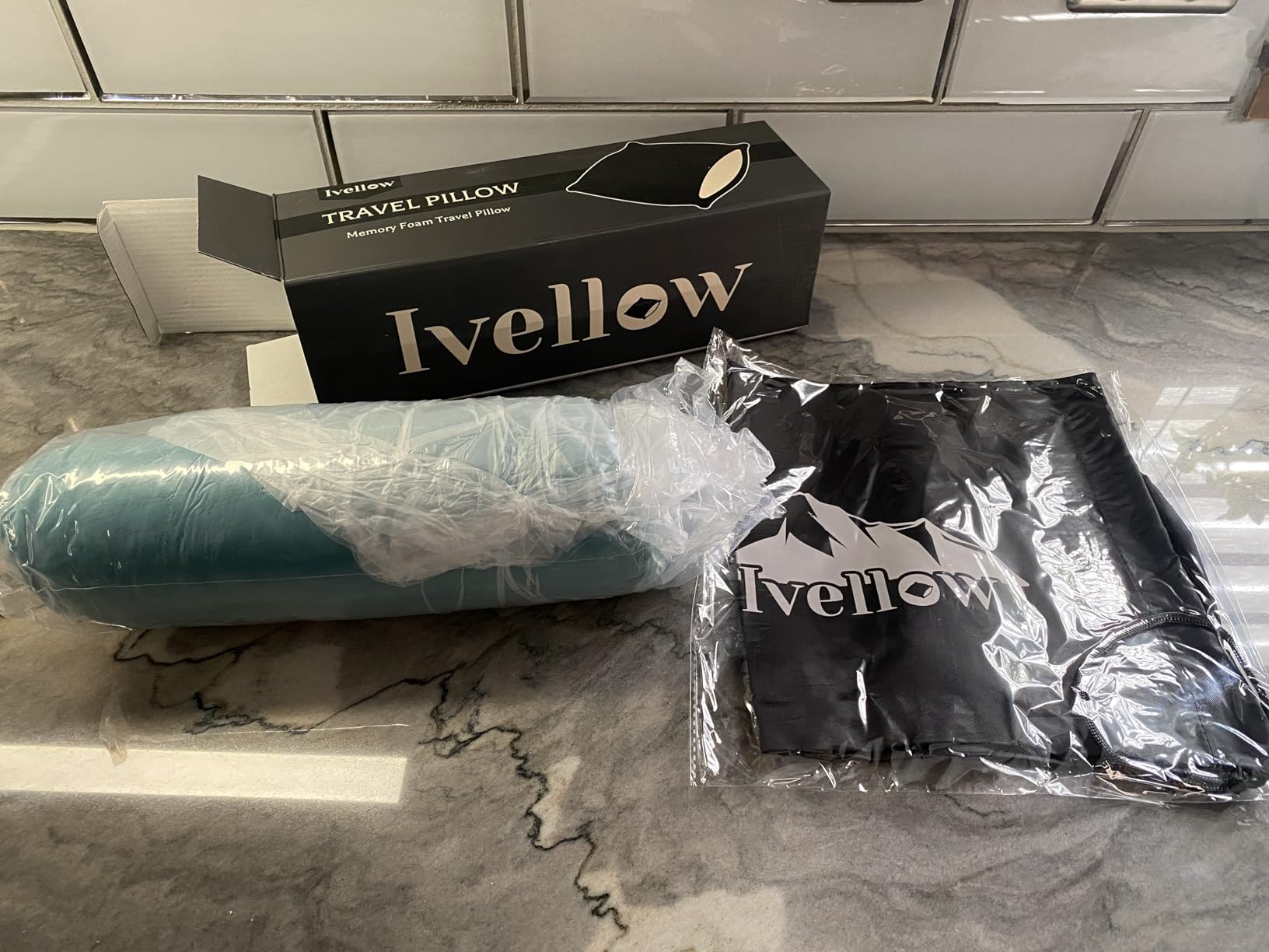 Ivellow Travel Pillow Camping Pillow for Sleeping Small Shredded Memory Foam Pillow Compressible Compact Medium Firm, Soft Breathable Cover,Supportive for Outdoor Car Backpacking Hiking Essential Gear customer photo 2
