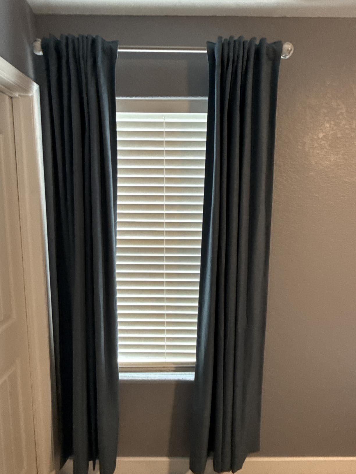 INOVADAY 100% Blackout Curtains for Bedroom, Black Out Curtains 84 Inch Long, Clip Rings Linen Blackout Drapes, Thermal Insulated Room Darkening for Living Room, 2 Panels - Beige, W50xL84 customer photo 1