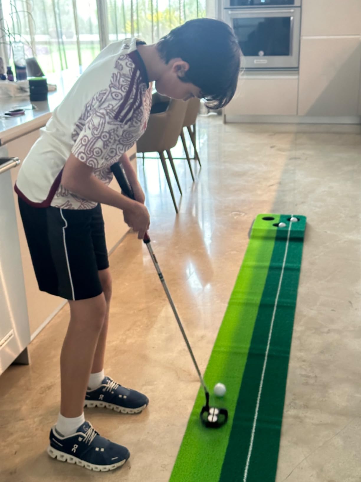 SENSECLUB Indoor Putting Green, Foldable Putting Mat Golf Game Set, Golf Gifts for Men with Ball-Collect System customer photo 1