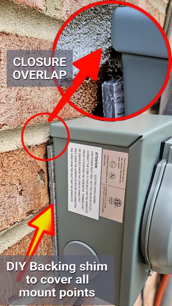 Pre-Drilling 50 Amp Generator Inlet Box RVMATE, NEMA SS2-50P Power Inlet Box, 125/250V, 6250/12500W 50a Power Inlet Box, ETL Listed, Waterproof for Outdoor Use customer photo 2