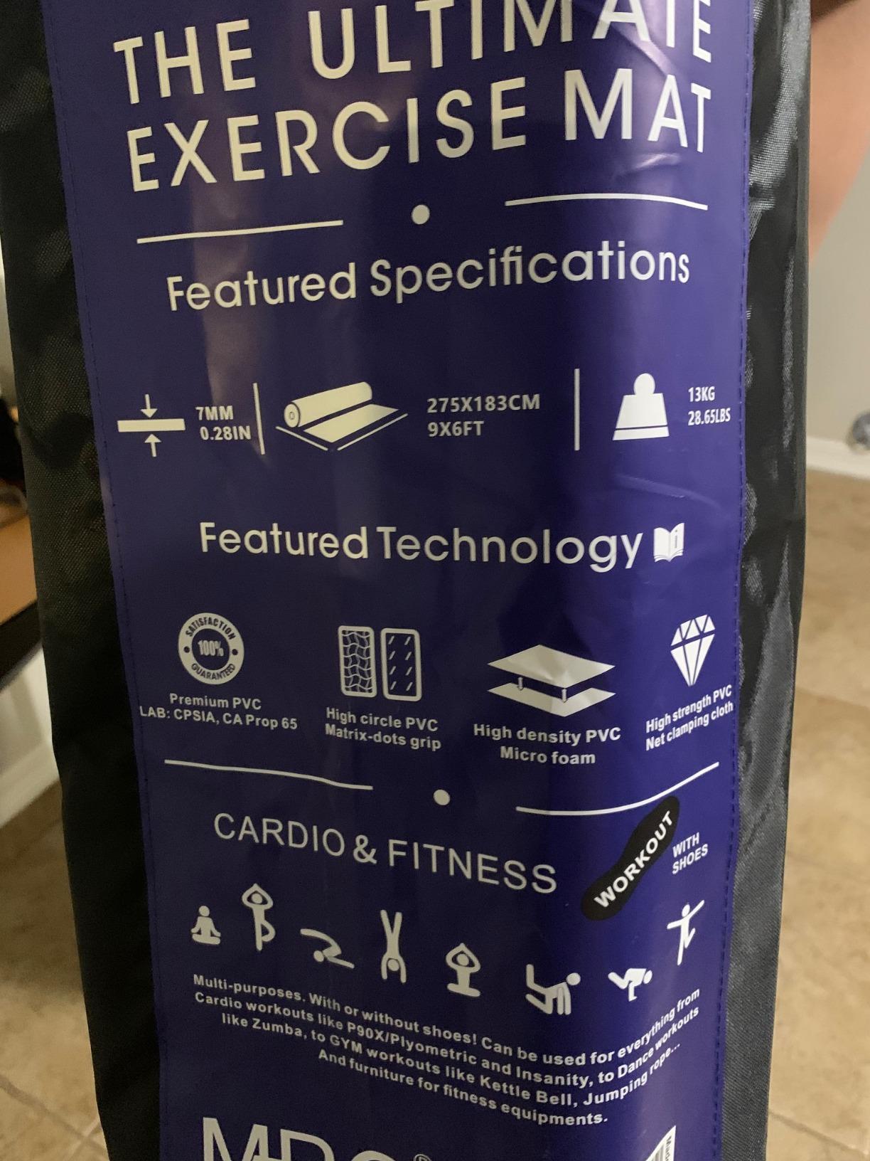 MRO Extra Large Exercise Mat For Home Gym, 15'x6'/12'x6'/9'x6'(7mm) Workout Mats for Gym Flooring, Non-Slip, Extra Thick Durable Cardio Mat, Ideal for Plyo, Weights, MMA, Jump Rope -Shoe Friendly customer photo 2
