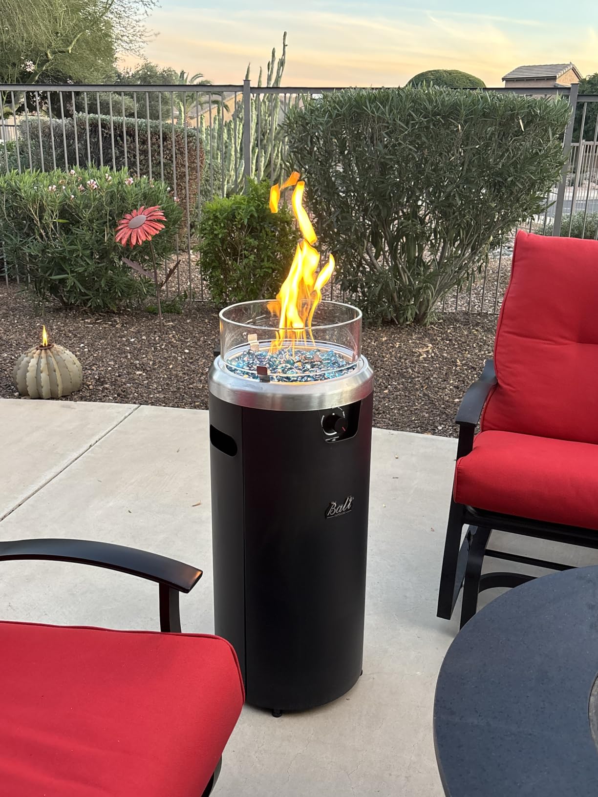 BALI OUTDOORS Propane Fire Pit Black, Column Outdoor Fire Pit Round, Outdoor Firepits for Outside Garden, Patio customer photo 1