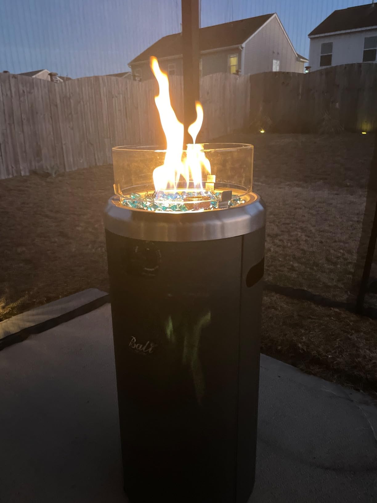 BALI OUTDOORS Propane Fire Pit Black, Column Outdoor Fire Pit Round, Outdoor Firepits for Outside Garden, Patio customer photo 2
