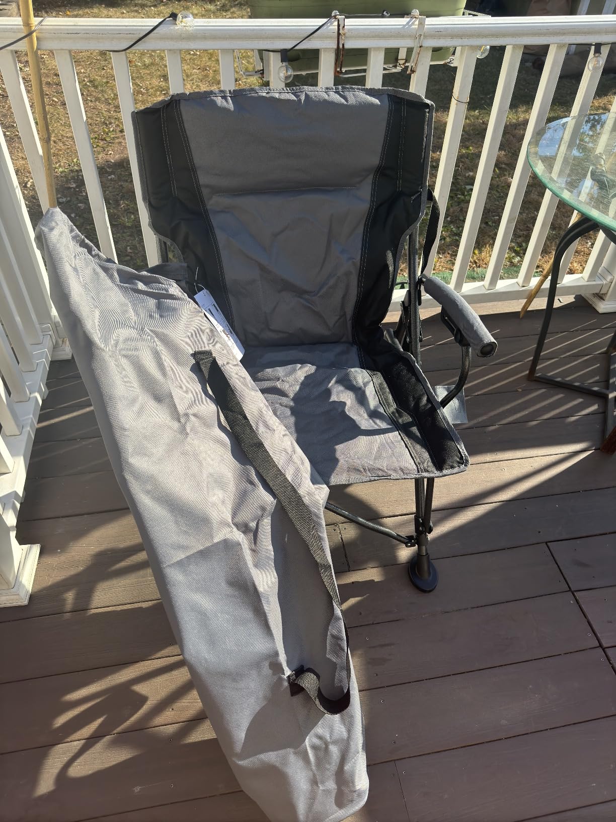 Docusvect Heated Camping Chair for Adults, Heats Back and Seat, 3 Heat Levels, Fully Padded Heated Folding Chair for Outdoor Sports with Cup Holder, Rich Pockets, Battery NOT Included customer photo 1