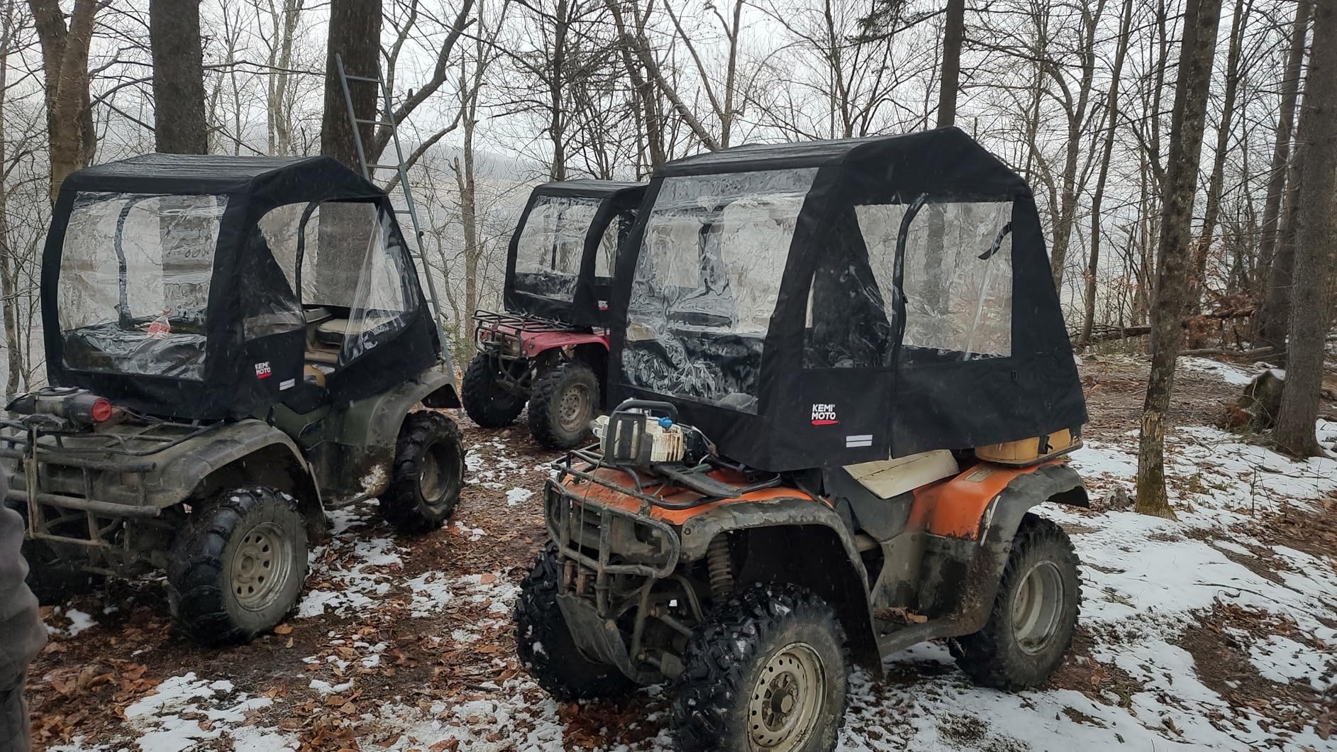 KEMIMOTO Universal ATV Cab Enclosure, Warm ATV Canopy Cover, Winter Full Vision Heavy Duty 4 Wheeler Cabin Cover Compatible with Polaris Sportsman Fourtrax Can-Am Kawasaki Arctic Cat CFMOTO customer photo 1