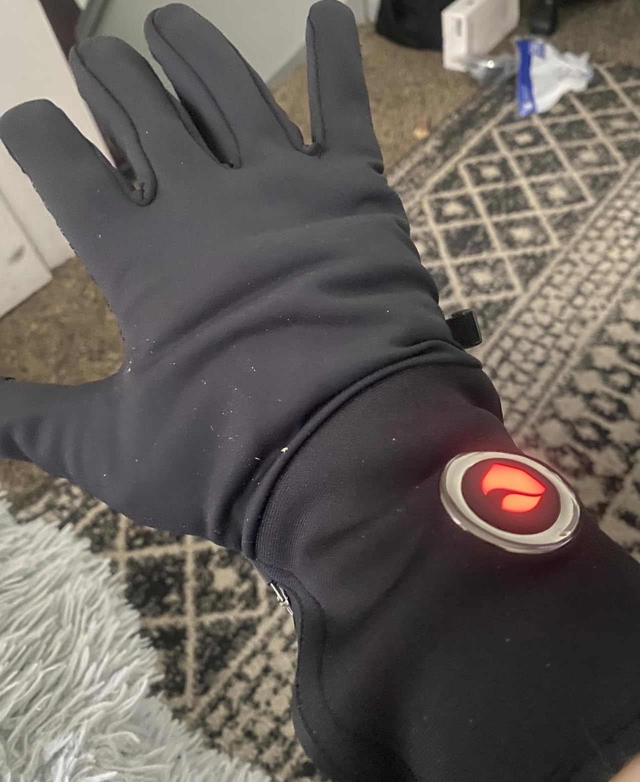 DR.PREPARE Heated Gloves for Men Women, 3200mAh Rechargeable Electric Battery, Thin Heated Motorcycle Work Gloves Liners, Touch Screen Gloves Winter Hand Warmer for Hunting Skiing Snowboarding customer photo 1