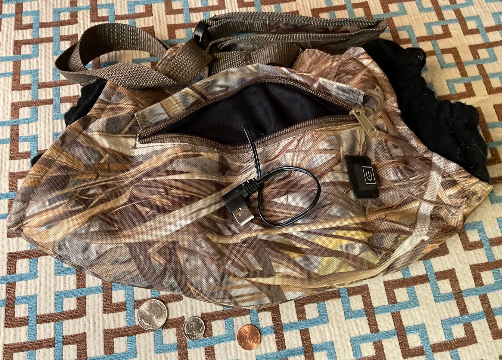 Heated Hand Muff, Electric Heating Hand Warmer Pouch, Suitable for Outdoor Hunting, Sports, Photography, Golf, Football in Cold Winter Keep Warmth (Batteries no Including) customer photo 2