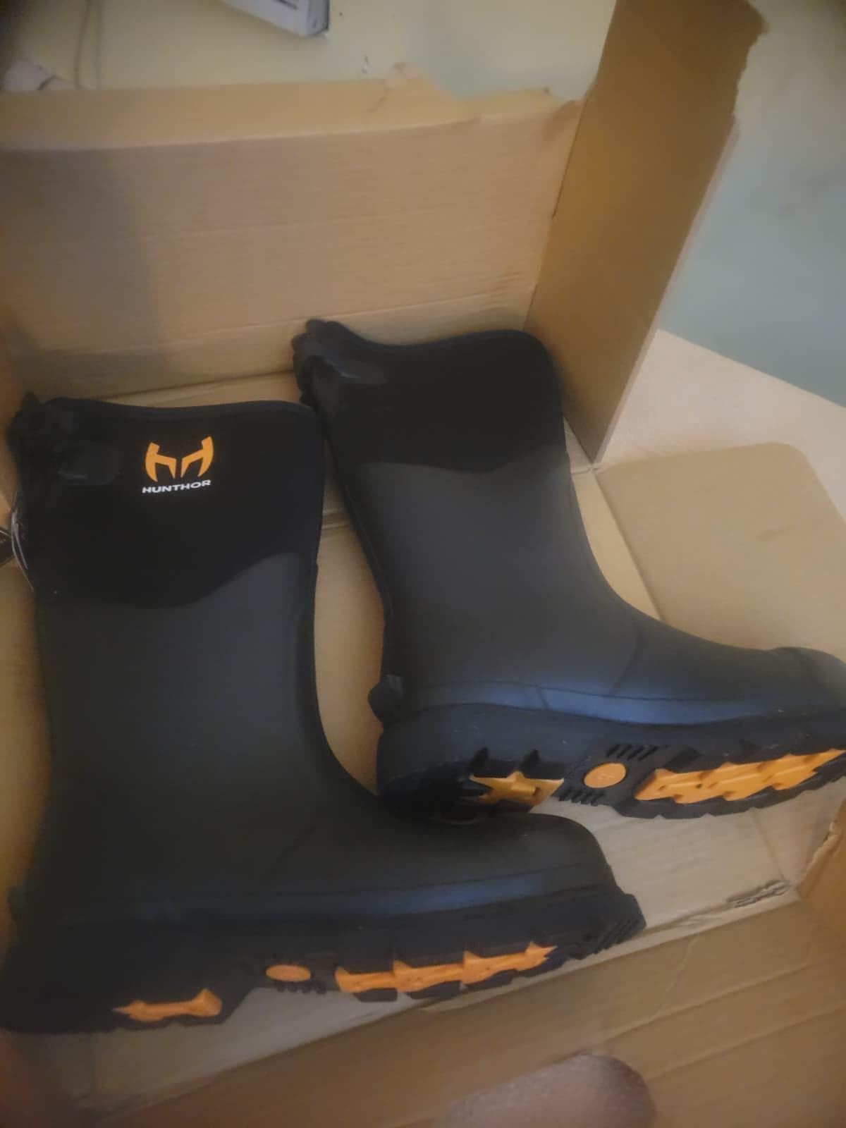 Rubber Work Boots, Puncture-Proof with Steel Toe & Shank, Waterproof Insulated 6mm Neoprene Hunting Boots for Farming, Construction, Gardening, Fishing, Outdoor Work customer photo 1