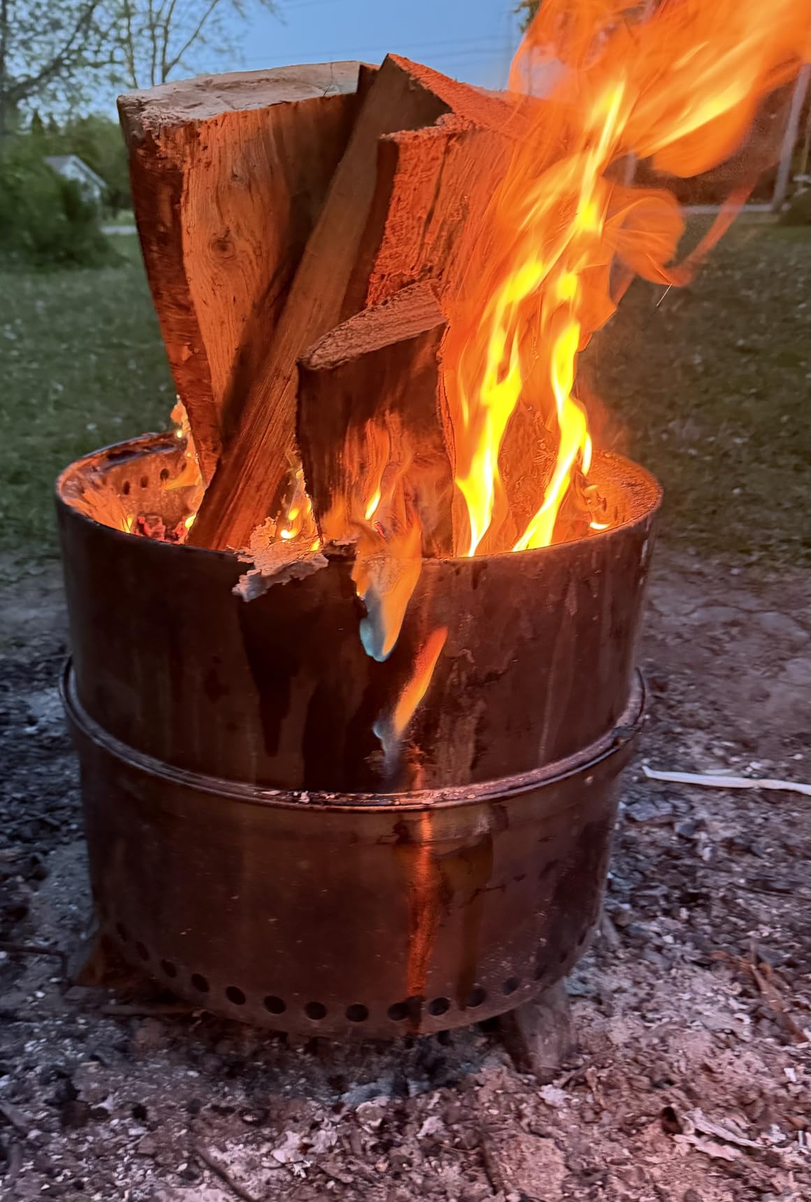 TURBRO 19 Inch Smokeless Fire Pit for Outdoor Wood Burning, Portable Stainless Steel Camping Stove with Stand, Removable Ash Pan, Waterproof Storage Bag, Unique Nested Design, Pluto R19-PG customer photo 1