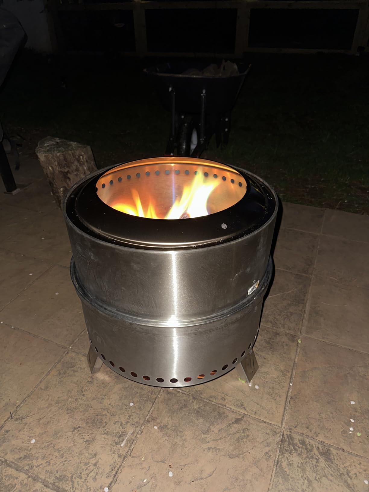 TURBRO 19 Inch Smokeless Fire Pit for Outdoor Wood Burning, Portable Stainless Steel Camping Stove with Stand, Removable Ash Pan, Waterproof Storage Bag, Unique Nested Design, Pluto R19-PG customer photo 2