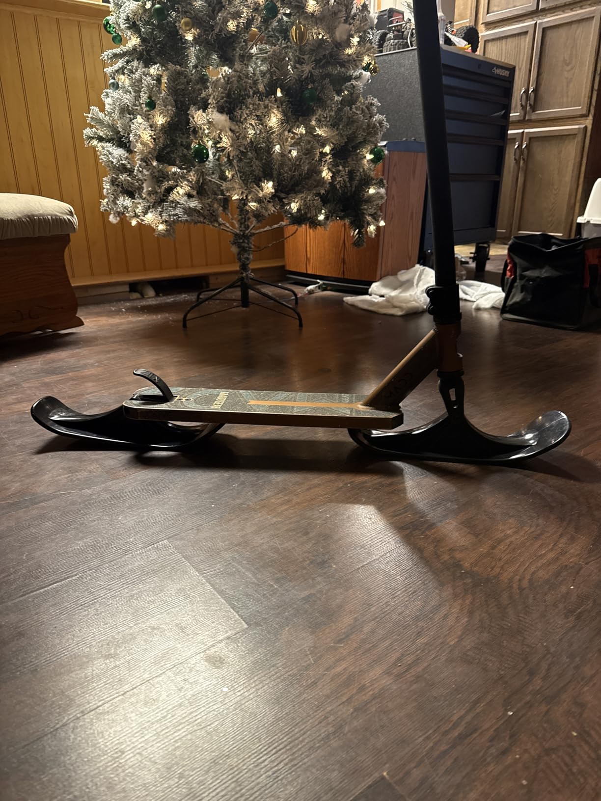 2Pcs/1 Set Snow Sled Conversion Kit, Fold Skate Board Outdoor Snow Sled Attachment for Kids customer photo 1
