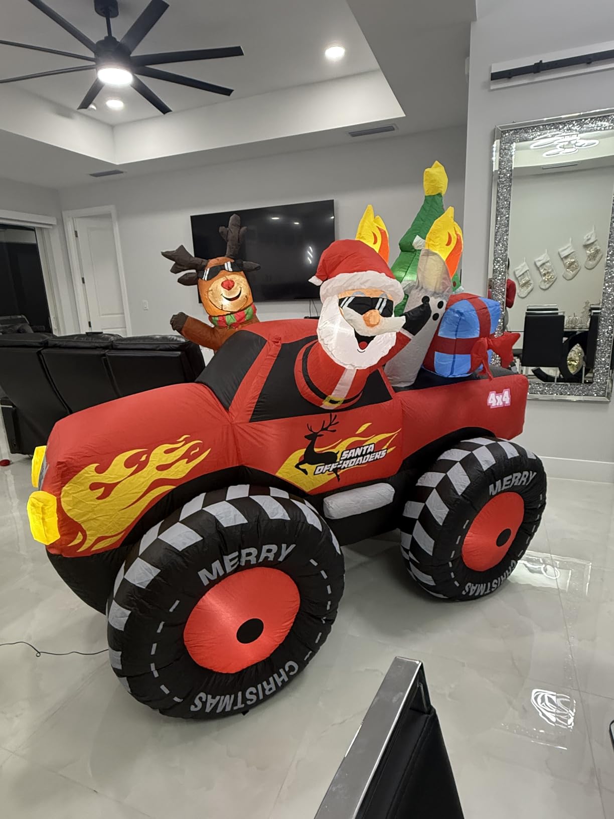 EAONE 12FT Santa Claus on Sleigh with 3 Reindeer customer photo 1