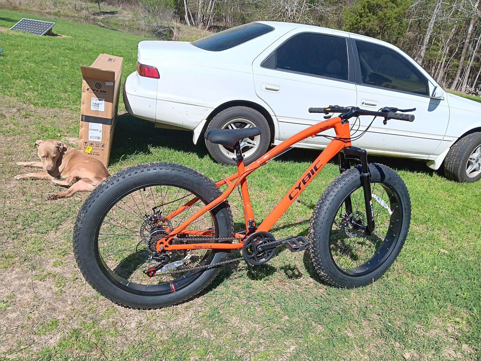 CYBIC Fat Tire Mountain Bike, 24 inch for Teen/Adult Men Women Cycling, 7 Speeds, High Carbon Steel Frame, Dual Disc Brakes customer photo 1