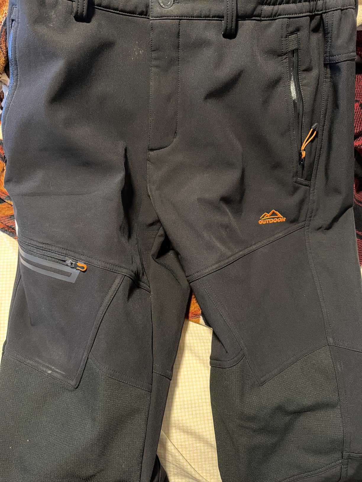Men's Winter Pants Fleece Lined Ski Snow Pants Water Resistant 4 Zip Pockets Outdoor Pants customer photo 1