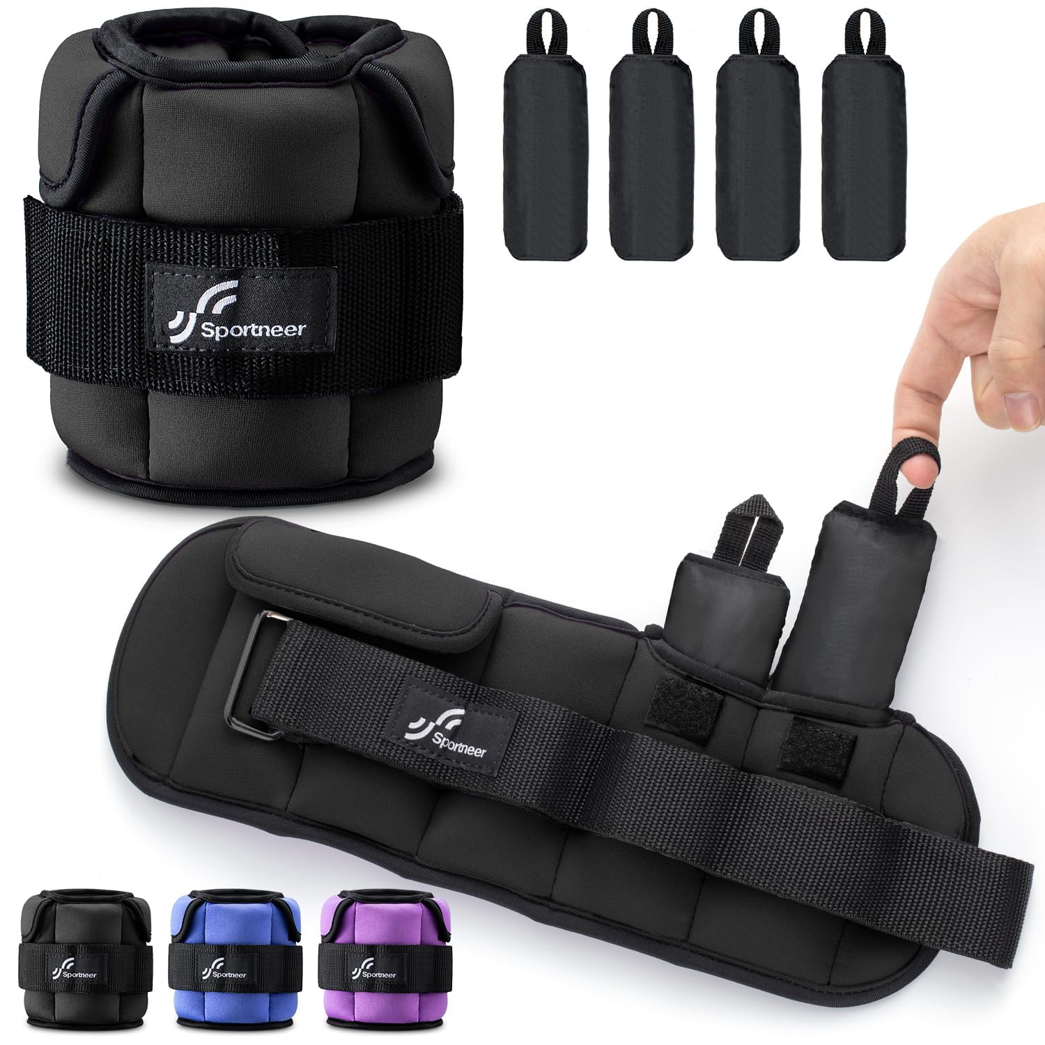 Sportneer Upgrade Adjustable Ankle and Wrist Weights for Women and Men 1-7 lbs / 1-10 lbs Set | Comfortable, Secure Fit for Walking, Running, Fitness, Physical Therapy, Home Gym customer photo 1
