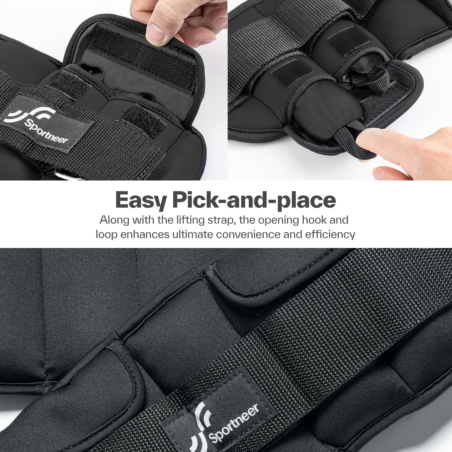 Sportneer Upgrade Adjustable Ankle and Wrist Weights for Women and Men 1-7 lbs / 1-10 lbs Set | Comfortable, Secure Fit for Walking, Running, Fitness, Physical Therapy, Home Gym customer photo 2