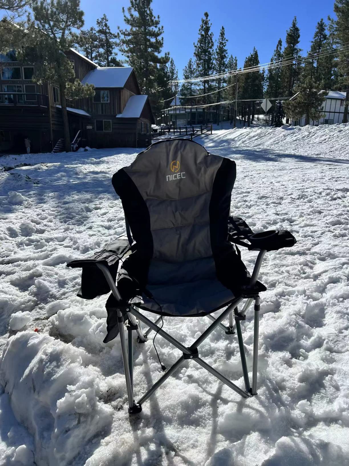 Nice C Heated Camping Chair with Battery, Outdoor Sports Heated Chair, Heated Camping Chairs for Adults, Folding Beach Chair, Heavy Duty Cooler, Carry Bag, 10000mAh Power Bank Included (1 Pack) customer photo 1