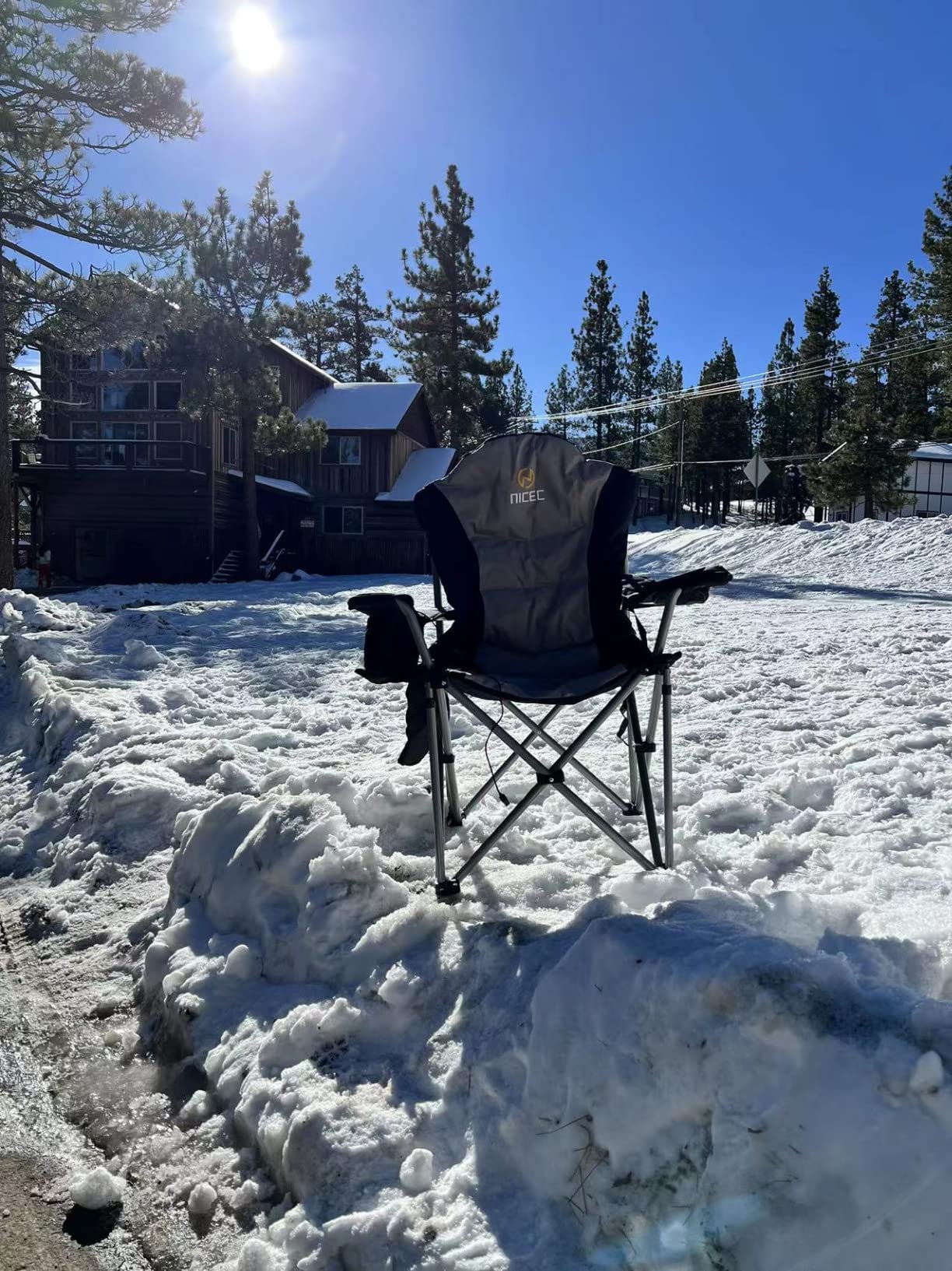 Nice C Heated Camping Chair with Battery, Outdoor Sports Heated Chair, Heated Camping Chairs for Adults, Folding Beach Chair, Heavy Duty Cooler, Carry Bag, 10000mAh Power Bank Included (1 Pack) customer photo 2