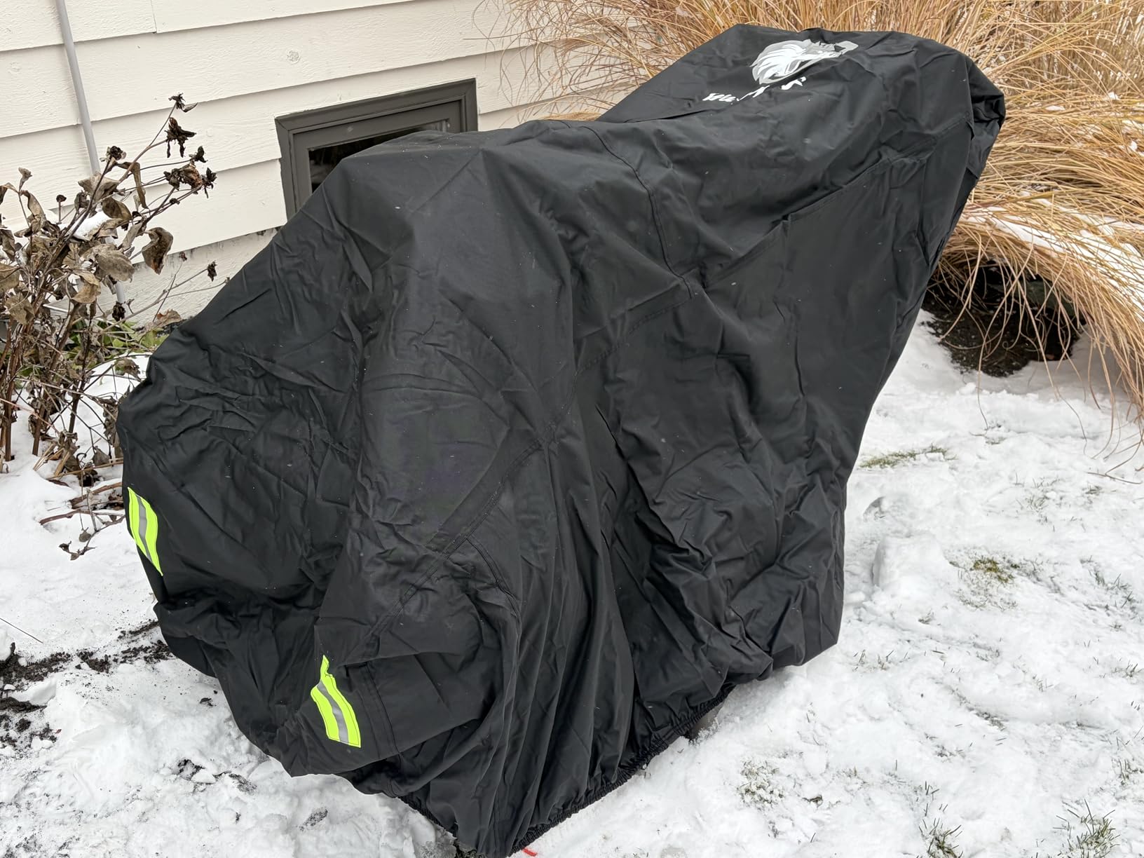 Snow Blower Cover, Waterproof Heavy Duty 900D Snowblower Cover, Windproof, Sunproof with Air Vent, Fit Most Single-Stage or Two Stage Snow Blower, Black customer photo 1