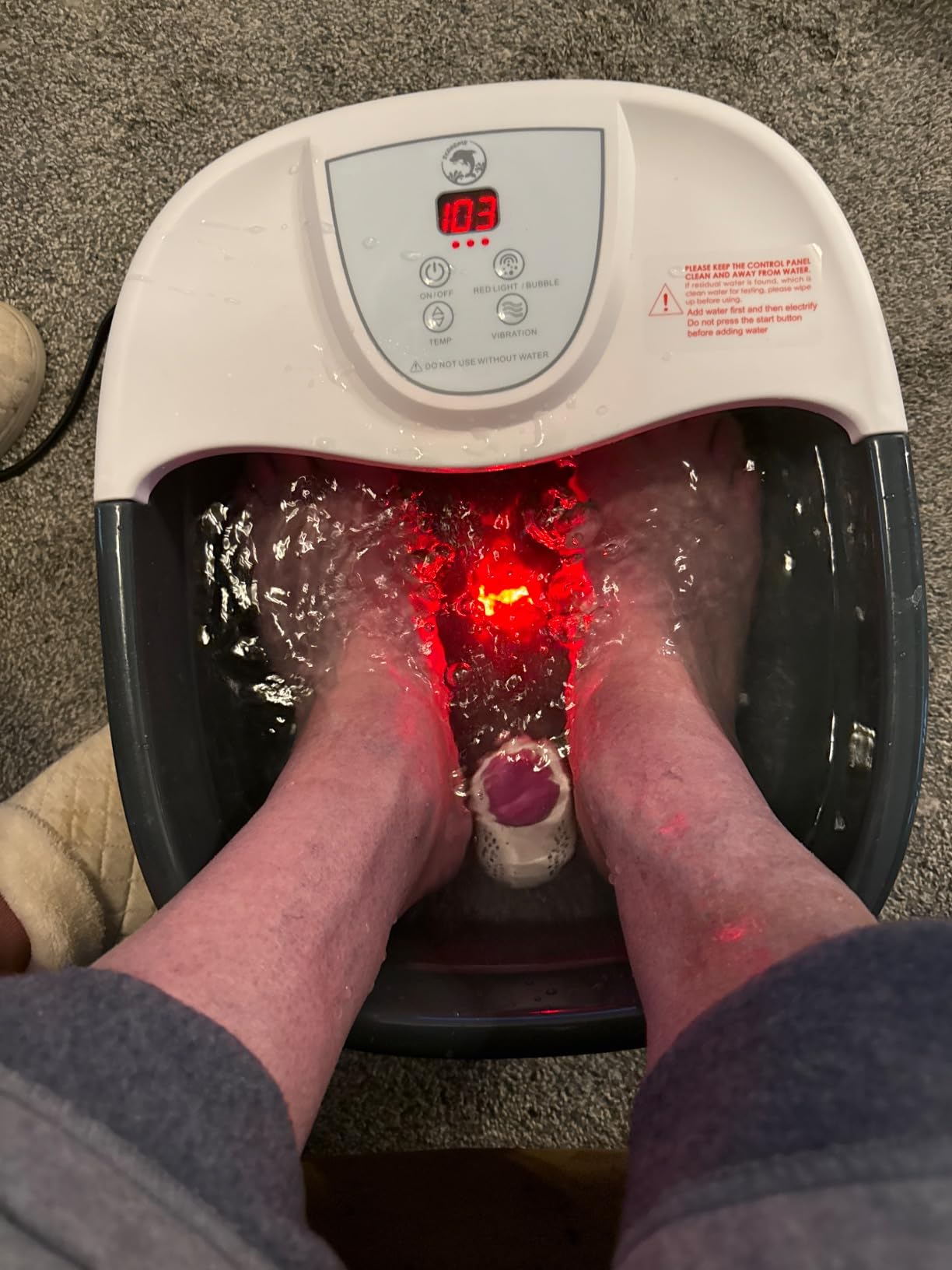 Foot Spa Bath Massager with Heat [2025 Upgraded], Vibration, Temperature Control, Jets, Bubbles and Epsom Salt, Foot Bath Soak Tub with 22 Massage Rollers, Feet Soaking Tub for Relaxation, Purple customer photo 2