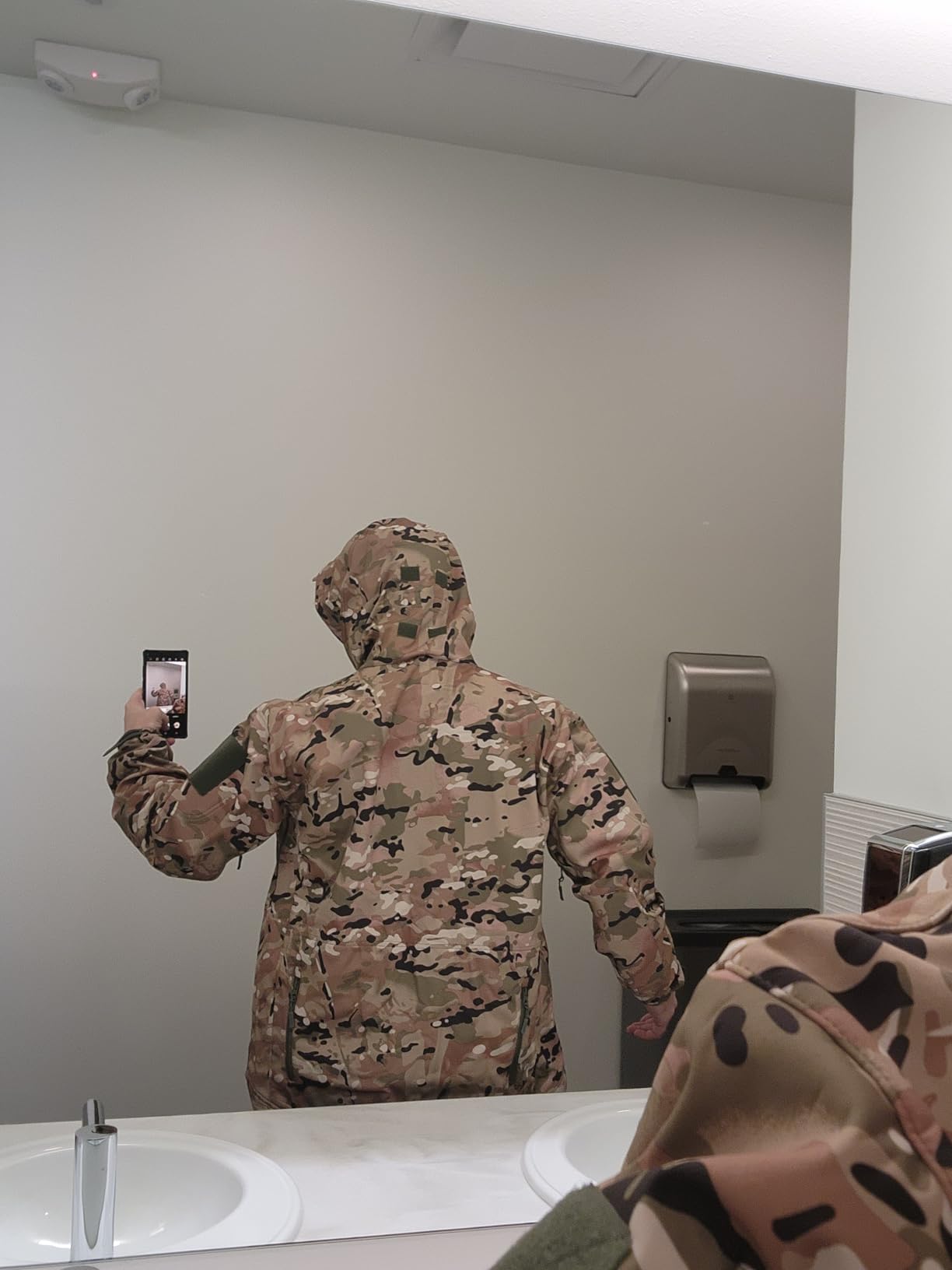 Men's Soft Shell Military Tactical Jacket Outdoor Camouflage Hunting Fleece Hooded Coat customer photo 2